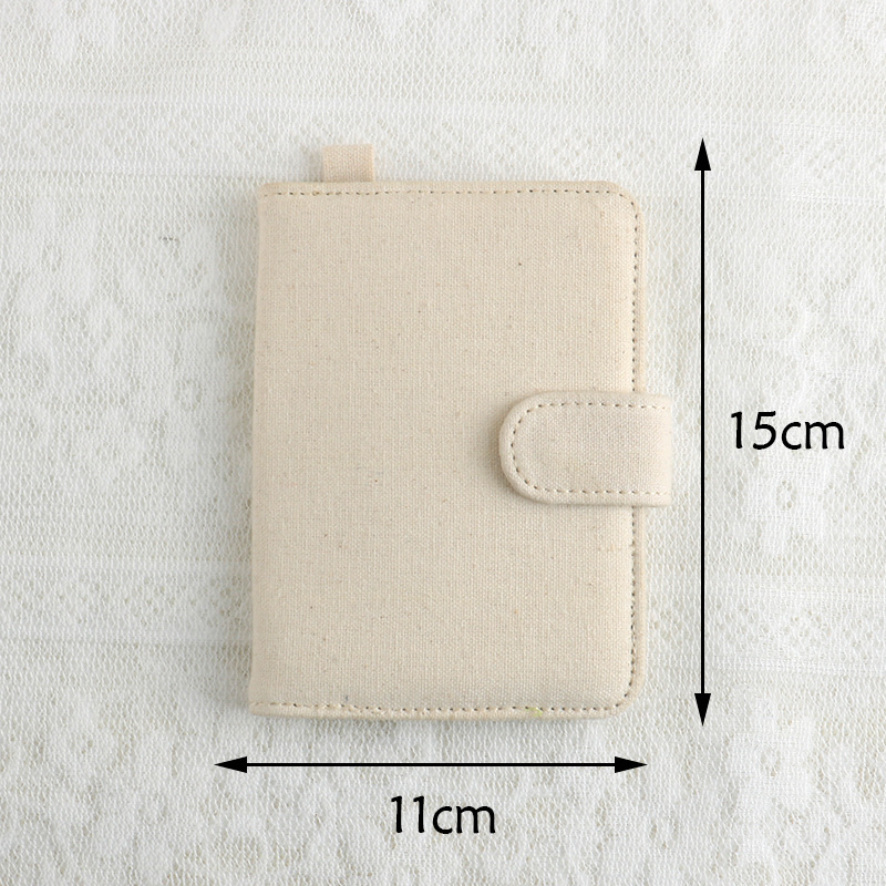 White DIY Canvas Passport Holder with 4 Random Patches - Customizable Travel