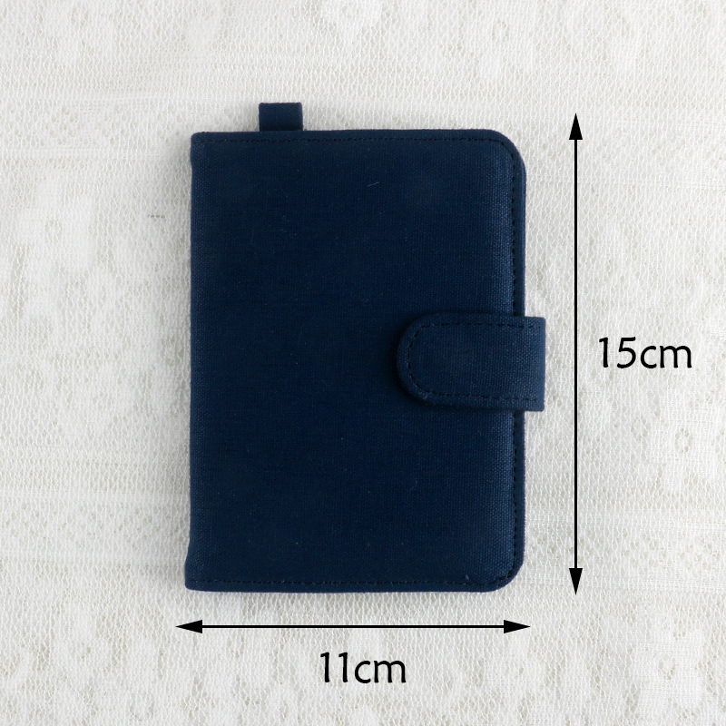 Navy Blue DIY Canvas Passport Holder with 4 Random Patches - Customizable