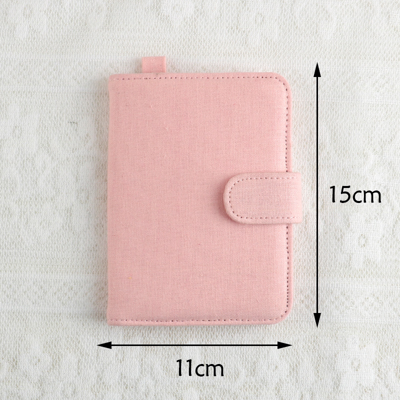 Pink DIY Canvas Passport Holder with 4 Random Patches - Customizable Travel