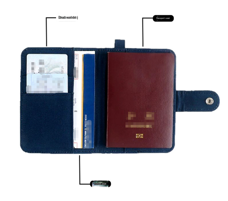 Pink DIY Canvas Passport Holder with 4 Random Patches - Customizable Travel view 2