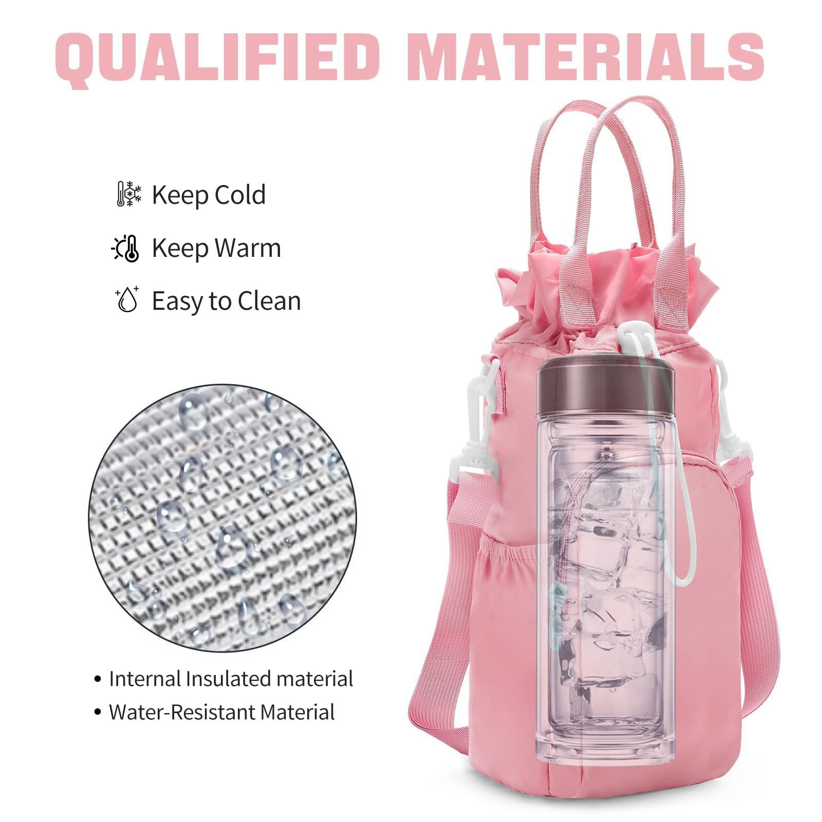 Purple Protective Crossbody Water Bottle Holder with Pockets view 4