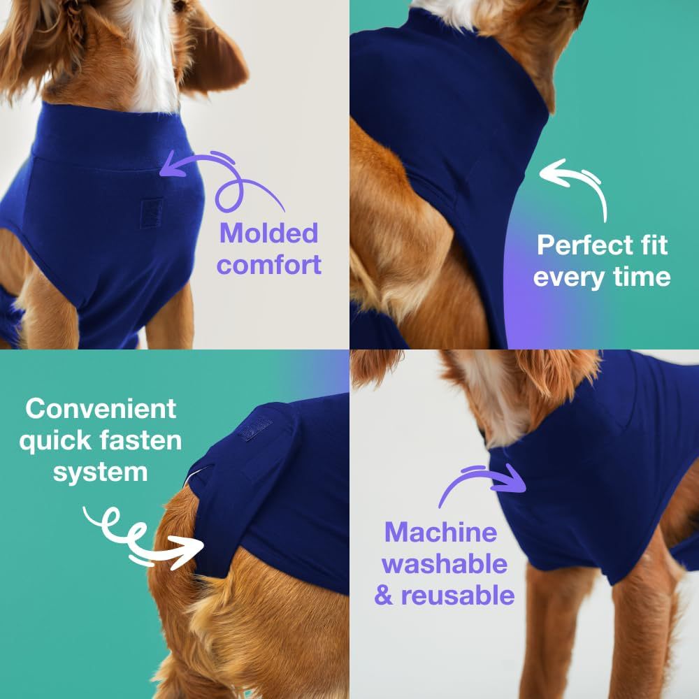 S/M Blue Premium Pet Physiological Suit - Comfortable & Breathable Bamboo view 2