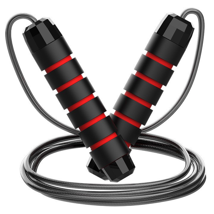 5 PCS Black-red Adjustable Steel Wire Speed Jump Rope Set - Professional