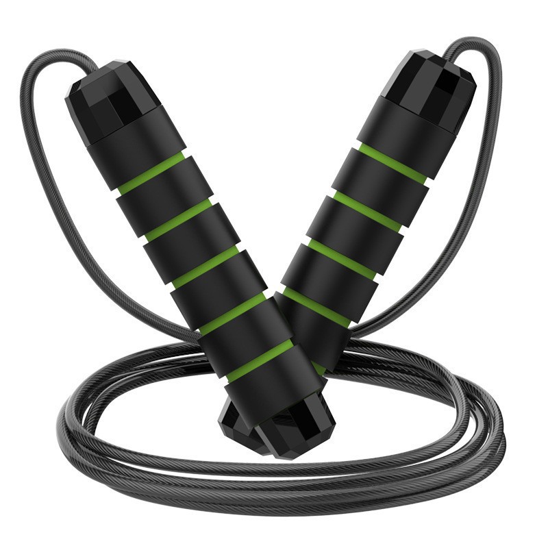 5 PCS Black-green Adjustable Steel Wire Speed Jump Rope Set - Professional