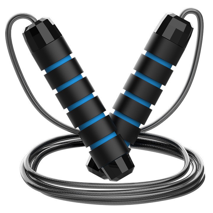 5 PCS Black-blue Adjustable Steel Wire Speed Jump Rope Set - Professional