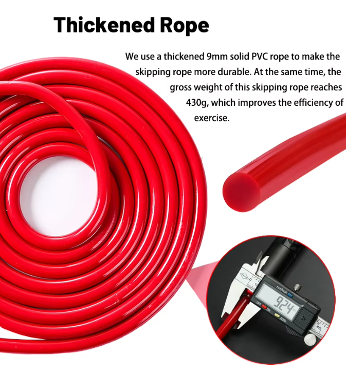 Blue Weighted Jump Rope for Workout Fitness - Thick 9mm Cable for Intense Fitness view 5
