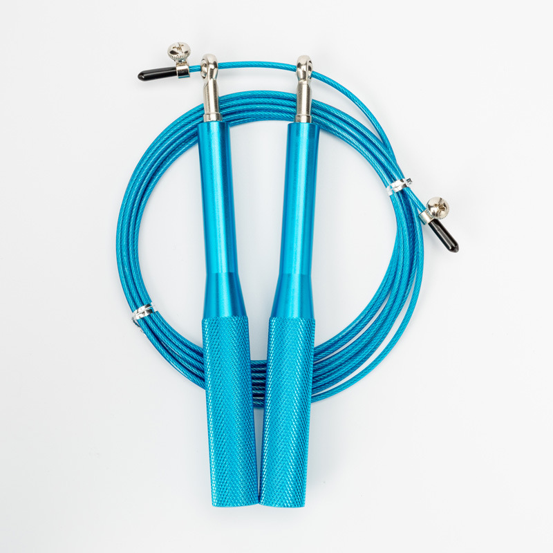 2PCS Blue Pro-Grade Speed Jump Rope with Knurled Aluminum Handles - Ball