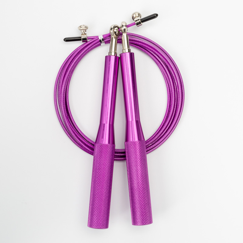 2PCS Purple Pro-Grade Speed Jump Rope with Knurled Aluminum Handles - Ball