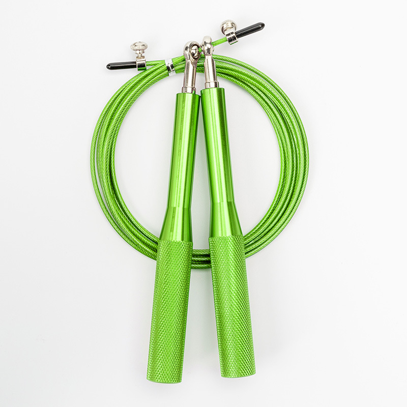 2PCS Green Pro-Grade Speed Jump Rope with Knurled Aluminum Handles - Ball