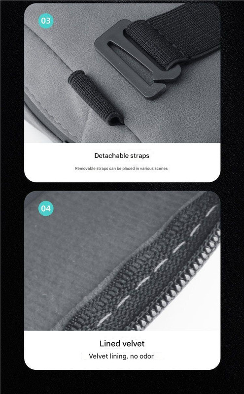 Grey 2-Pack Luxury Faux Suede Car Tissue Box - Visor Clip & Strap for Armrest view 5