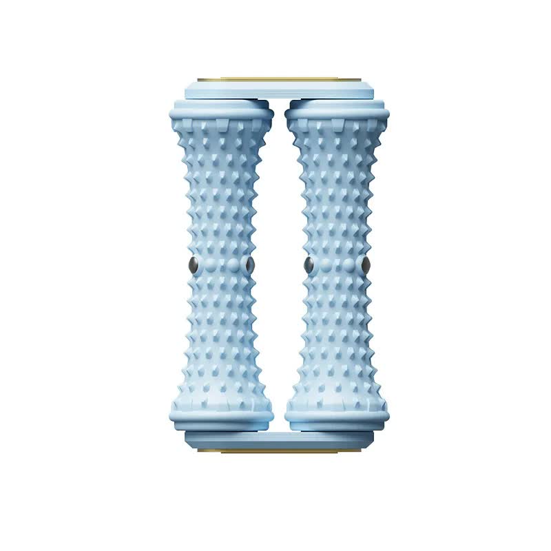 Blue Dual Foot Massager Roller - Therapeutic Deep Tissue Tool for Plantar