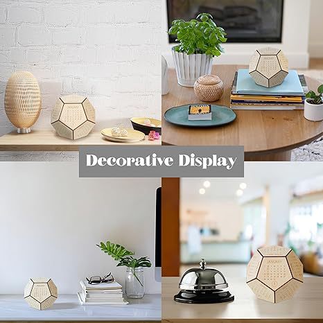 Unique Geometric Wooden Perpetual Desk Calendar - Manual DIY Block Calendar view 3