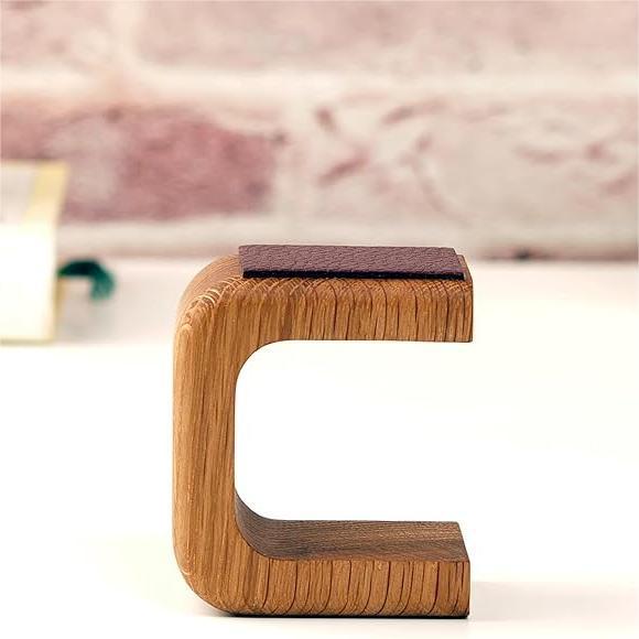 Elegant Handcrafted Wooden Watch Stand with Leather Cushion - Premium Display view 3