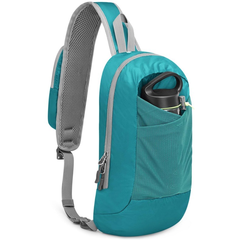 Green Lightweight Crossbody Sling Bag - Versatile Chest Daypack for Hiking