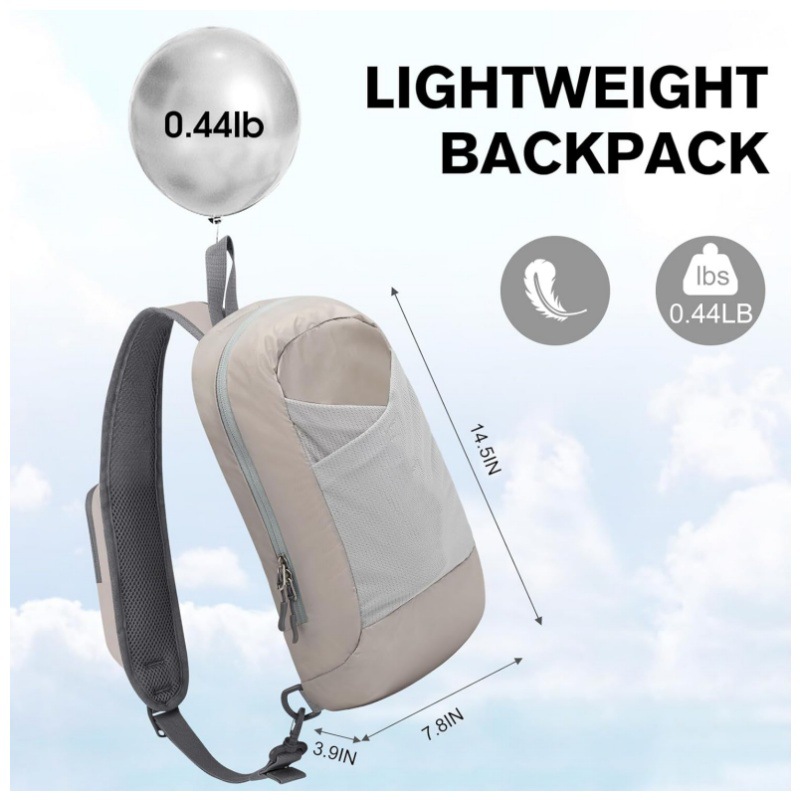 Green Lightweight Crossbody Sling Bag - Versatile Chest Daypack for Hiking view 2