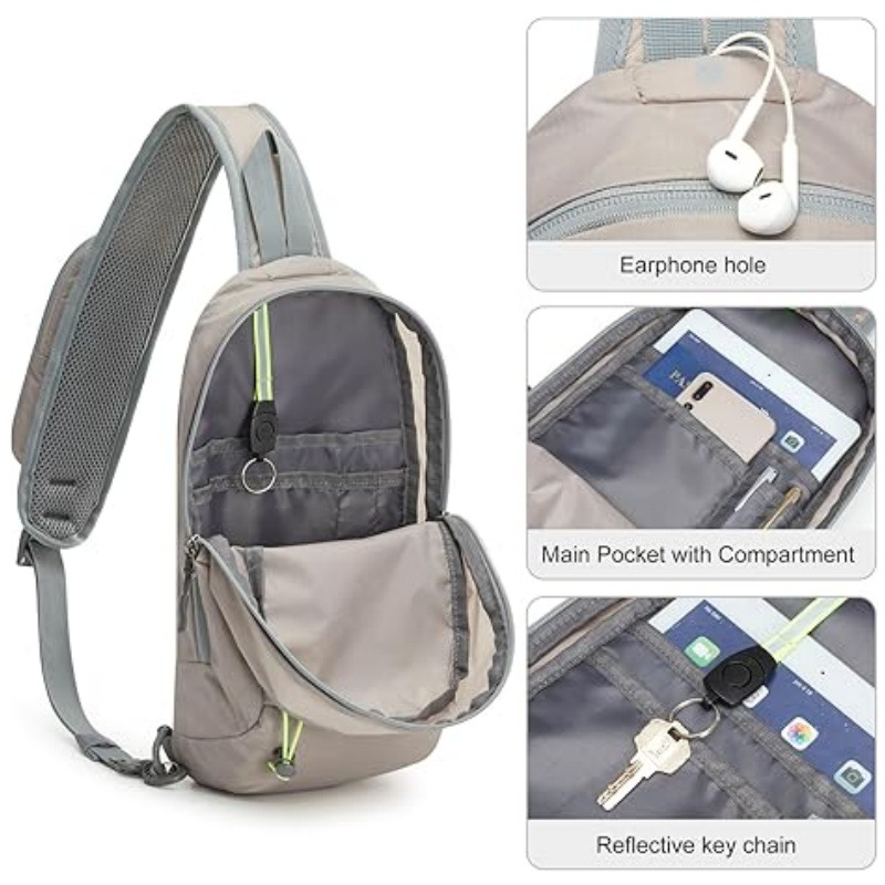 Green Lightweight Crossbody Sling Bag - Versatile Chest Daypack for Hiking view 4