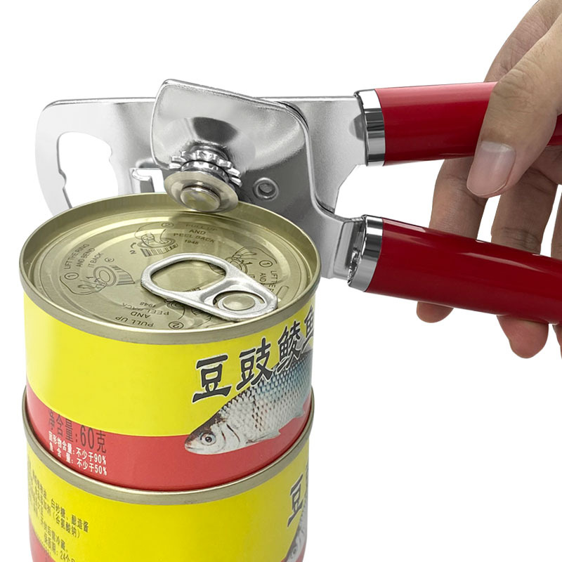 Red (2-Pack) Heavy-Duty Manual Can Opener - Ergonomic 3-in-1 Tool with view 2