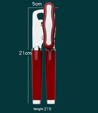 Red (2-Pack) Heavy-Duty Manual Can Opener - Ergonomic 3-in-1 Tool with view 6