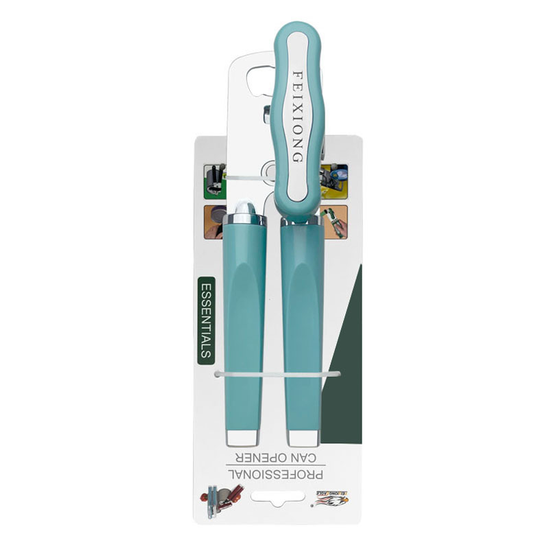 Blue (2-Pack) Heavy-Duty Manual Can Opener - Ergonomic 3-in-1 Tool with