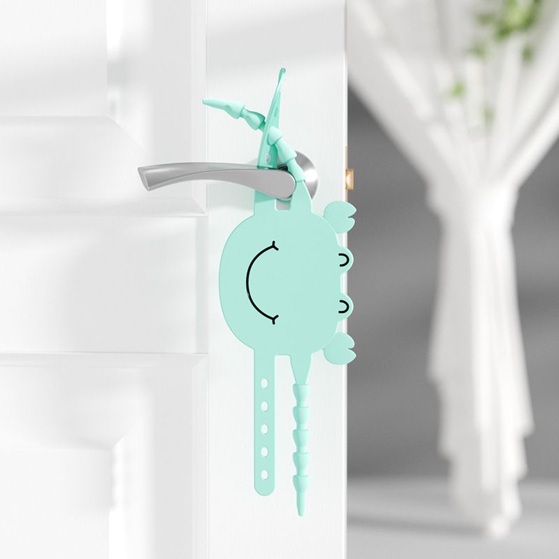 Green (6-Pack) Cute Crab Door Slam Stopper Set- Silicone Anti-Pinch & Quiet
