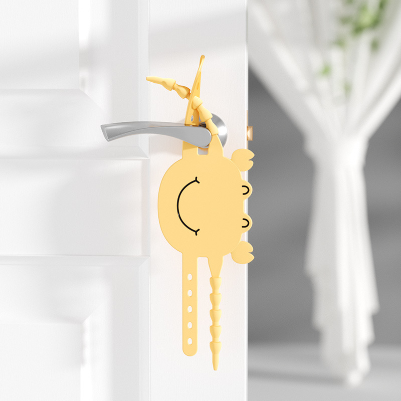 Yellow (6-Pack) Cute Crab Door Slam Stopper Set- Silicone Anti-Pinch & Quiet