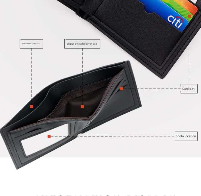 3-PCS Black Menbense Fashion Leather Wallet Set - Vintage Hunter Design view 4