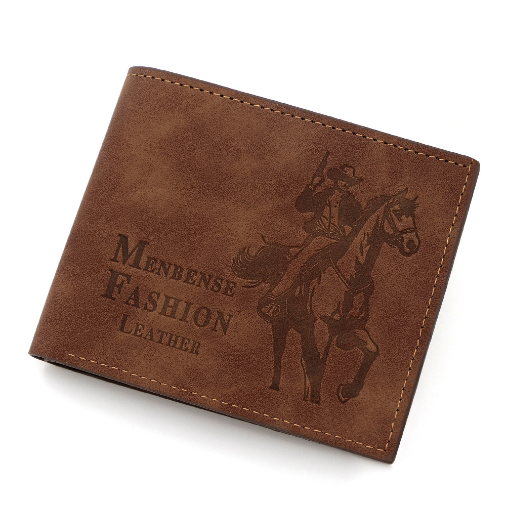 3-PCS Brown Menbense Fashion Leather Wallet Set - Vintage Hunter Design
