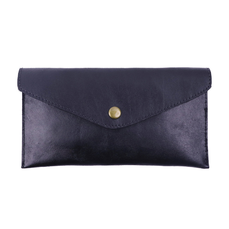 Brown Vintage Japanese Style Full-Grain Leather Phone Wallet - Slim Envelope
