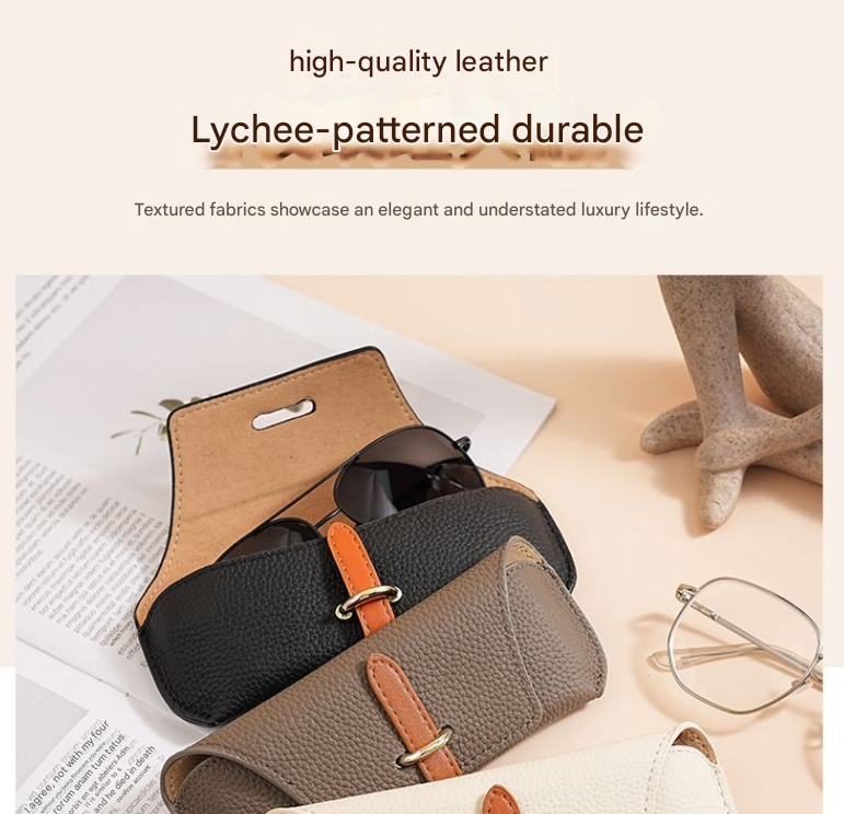 3 Pack Khaki Chic Portable Glasses Case Set - Anti-Pressure Sunglass & Myopia view 3