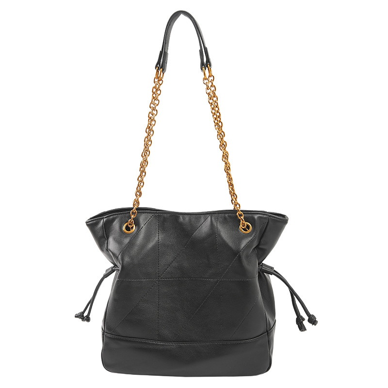 Black Chic Suede Hobo Bag for Women - Versatile Tote with Drawstring