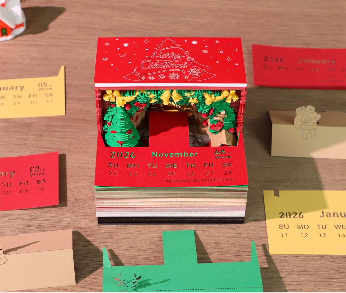 2026 Christmas Arch 3D Memo Pad - Creative Festive Gift & Desk Ornament view 3