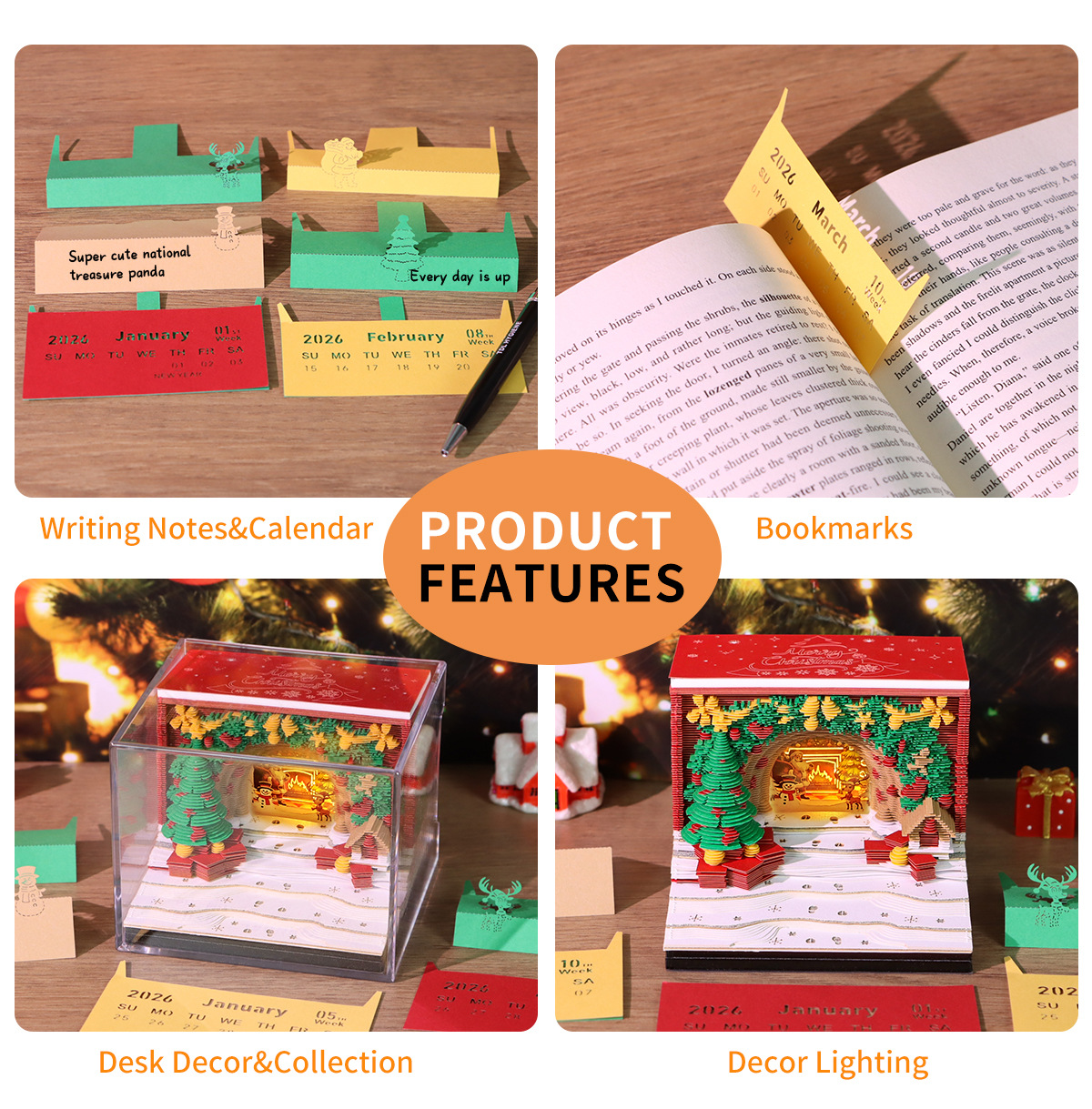 2026 Christmas Arch 3D Memo Pad - Creative Festive Gift & Desk Ornament view 4