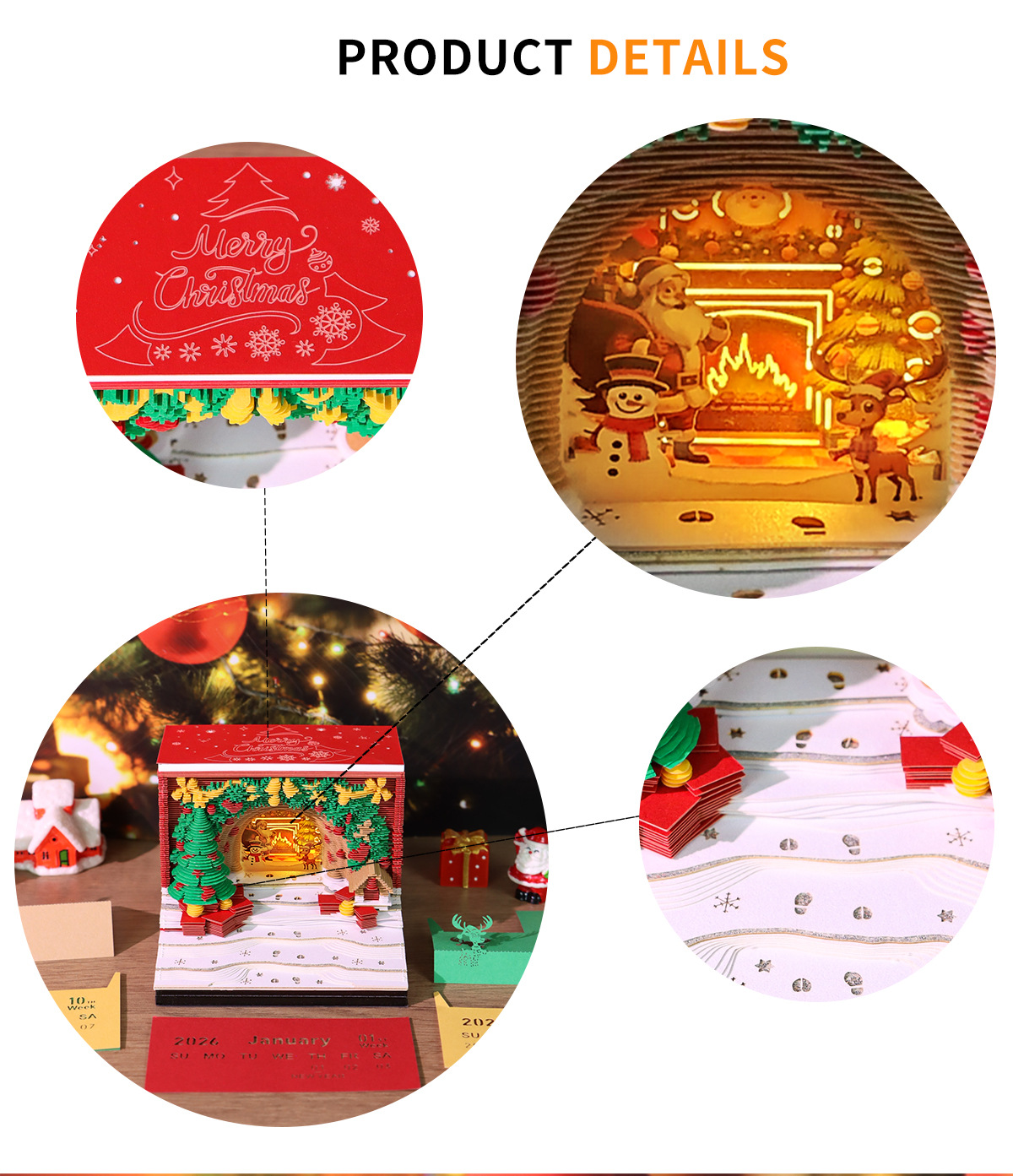 2026 Christmas Arch 3D Memo Pad - Creative Festive Gift & Desk Ornament view 7