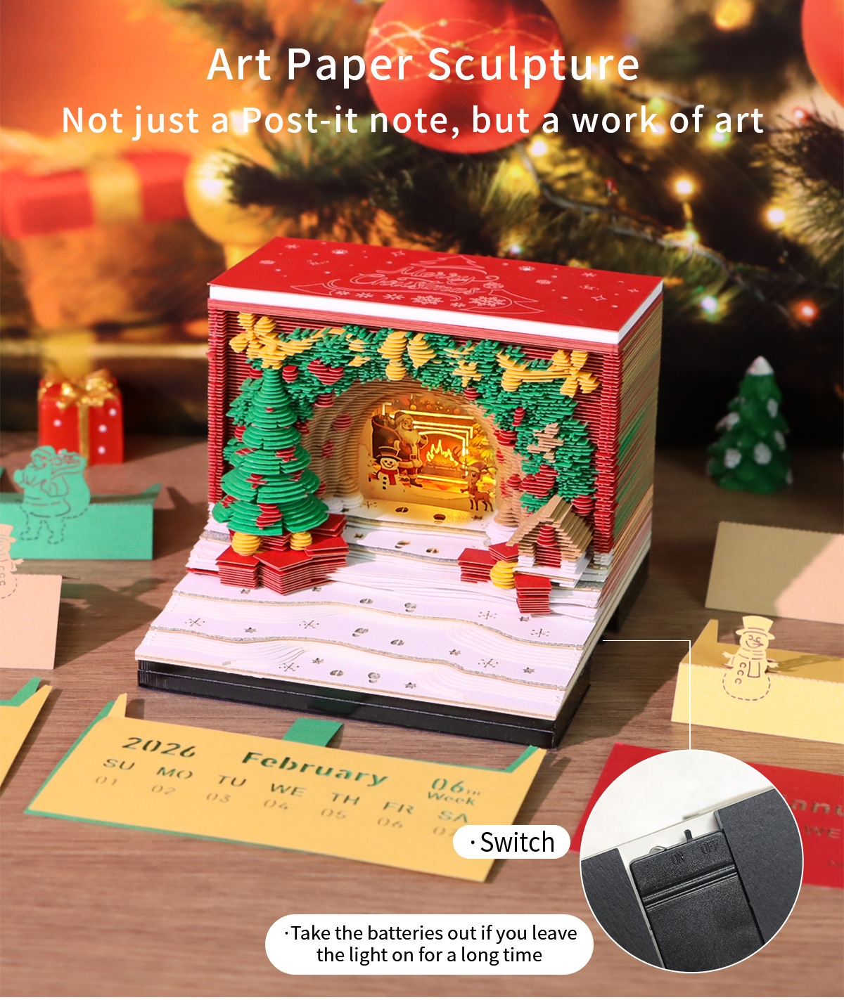 2026 Christmas Arch 3D Memo Pad - Creative Festive Gift & Desk Ornament view 8