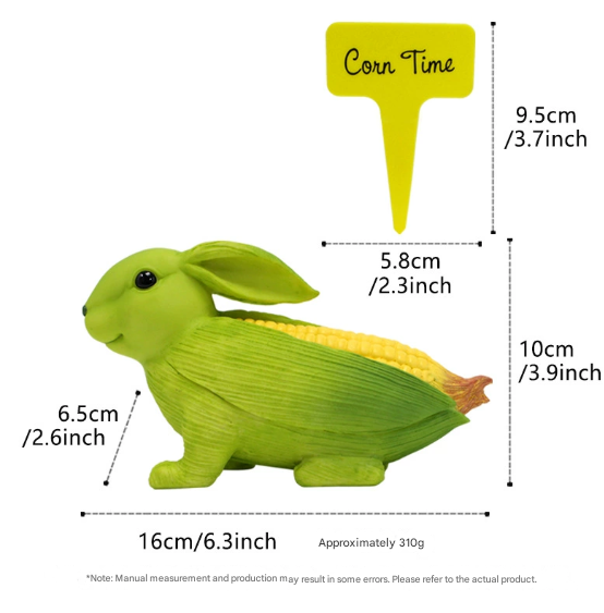 Outdoor Garden Decoration Ornament - Courtyard Balcony Resin Corn Rabbit Figurine view 2