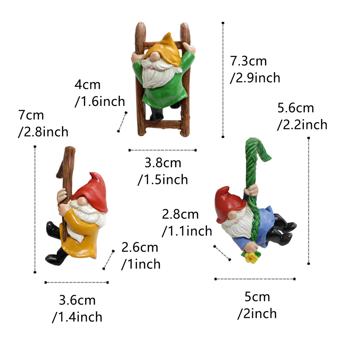 Resin Dwarf Garden Ornaments - Pastoral Succulent Planter & Hanging Pot view 3