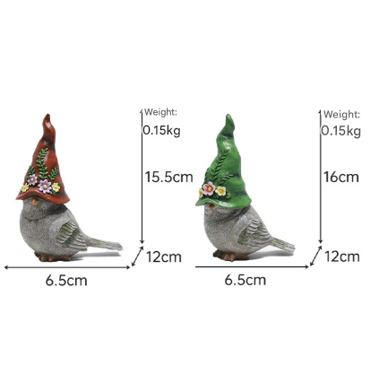 Garden & Home Decor Bird Figurines - Balcony Resin Craft Ornaments view 2