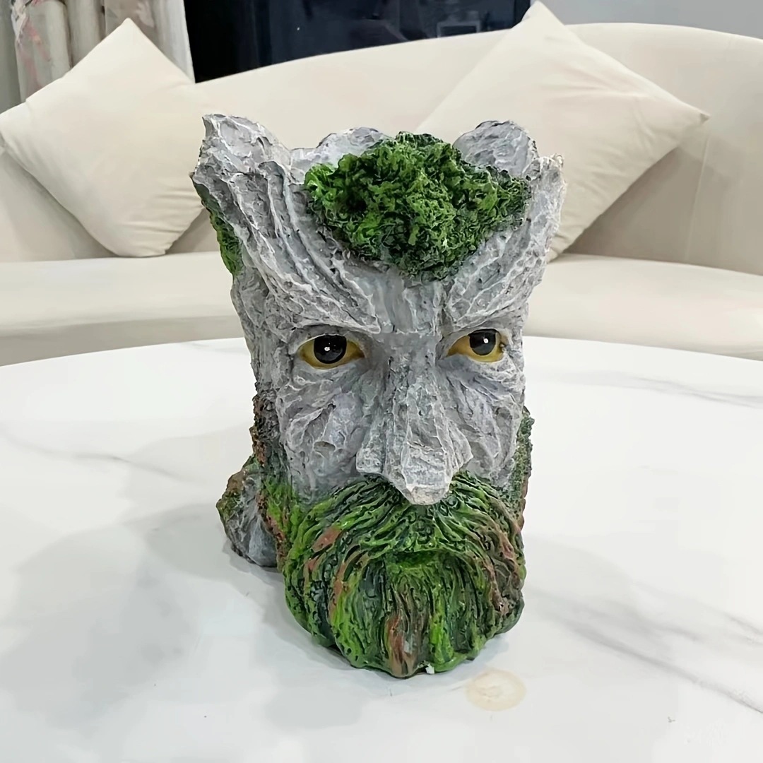 Bearded Old Man Resin Tree Stump Old Man Head Planter - Home & Garden Decor