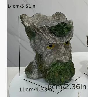 Bearded Old Man Resin Tree Stump Old Man Head Planter - Home & Garden Decor view 3