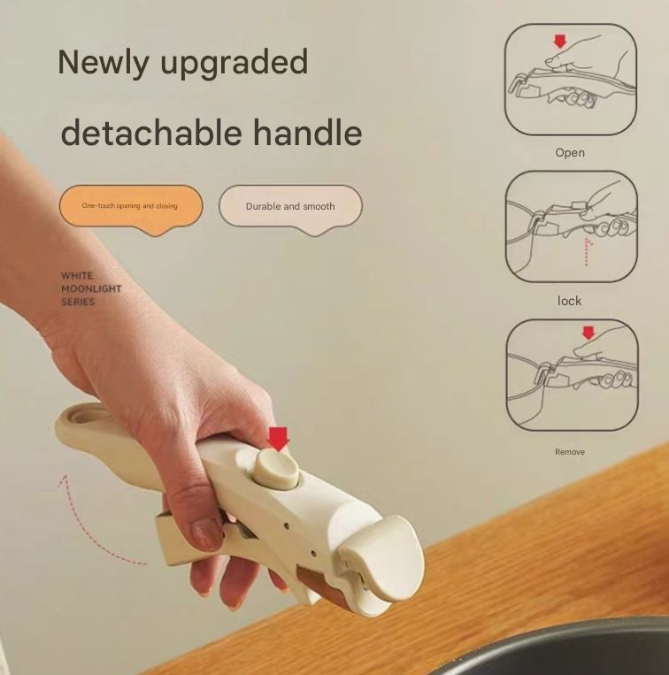 White Universal Detachable Pot Handle - Anti-Scald Handle Accessory for Milk view 2
