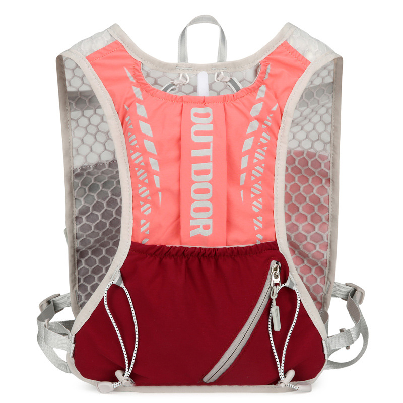 Pink 5L Breathable Hydration Vest Pack - Sweat-Wicking Running Bag