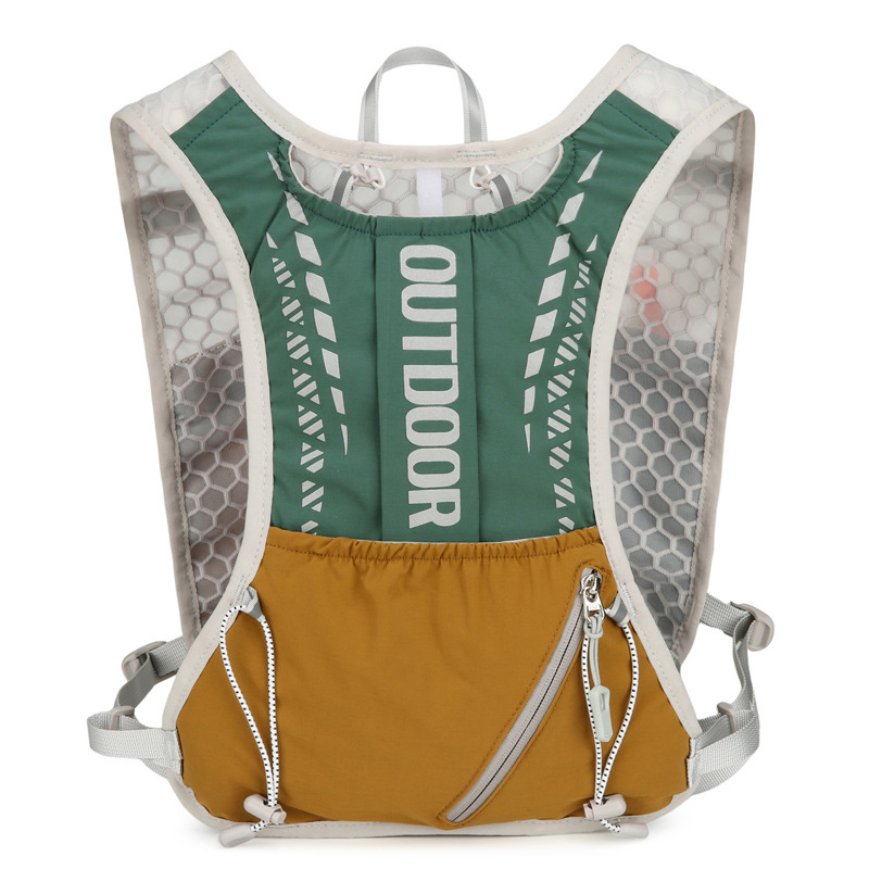 Green 5L Breathable Hydration Vest Pack - Sweat-Wicking Running Bag