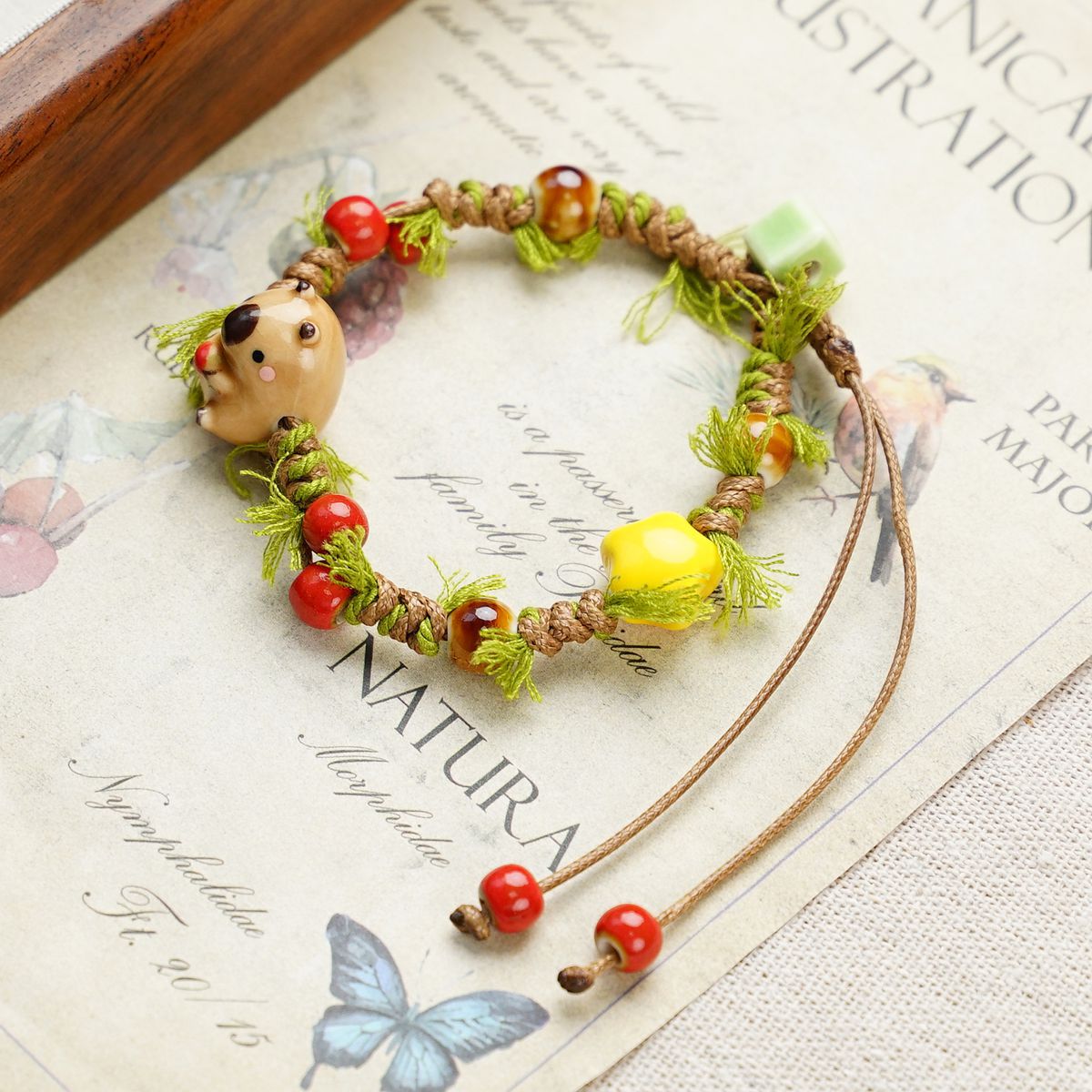 3-PCS Fresh & Whimsical Christmas Ceramic Braided Bracelet - Cartoon Animal view 2