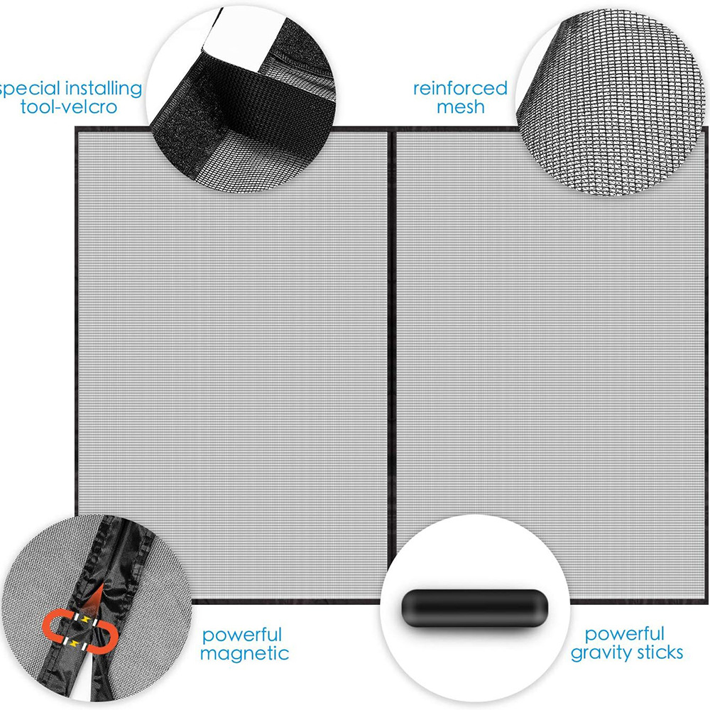 No-Drill Magnetic Garage Door Screen - Polyester Mosquito Net Curtain view 3