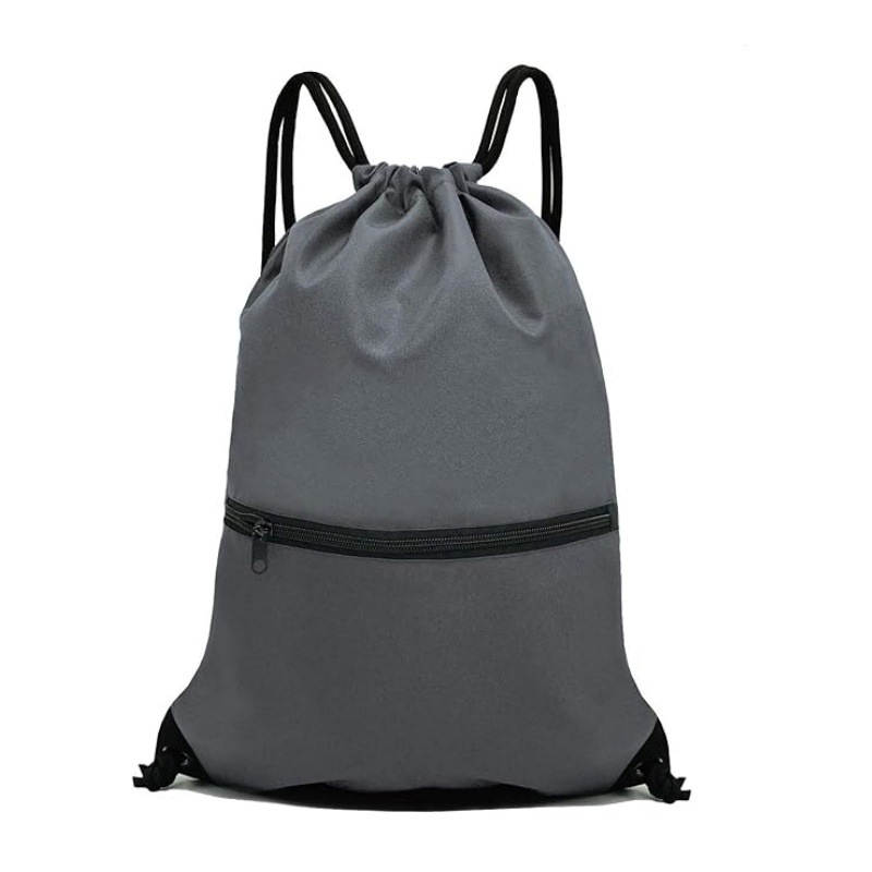 Grey Versatile Drawstring Backpack - Sports