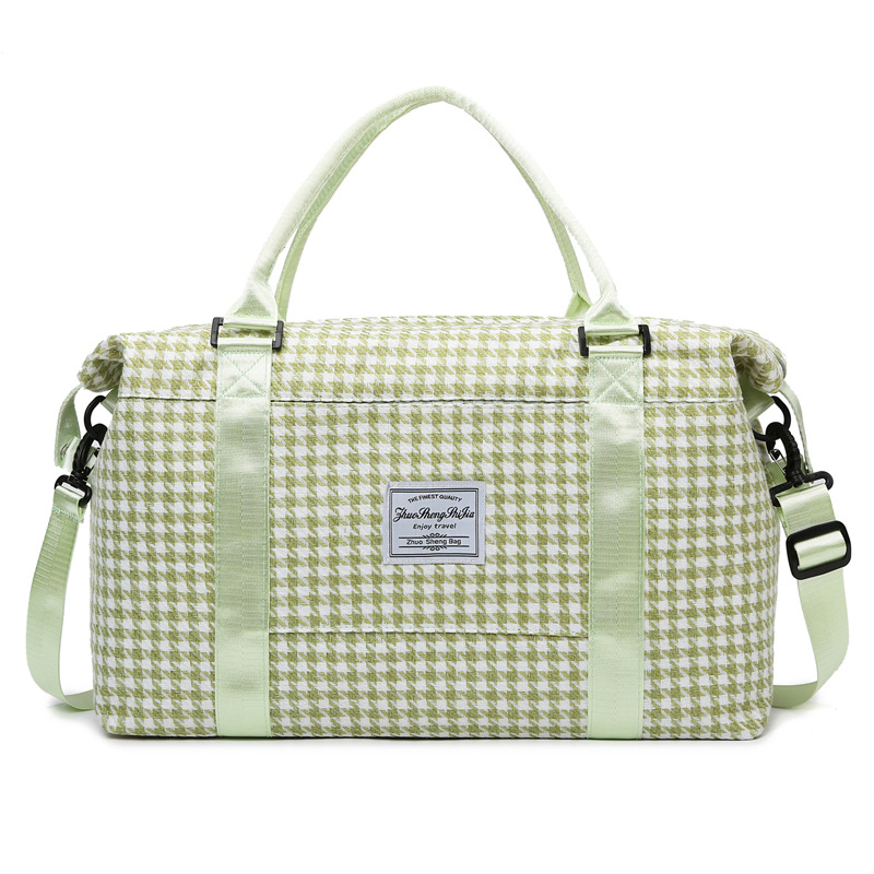 Green Expandable Large Capacity Travel Bag - Short Trip Duffle with Trolley Sleeve