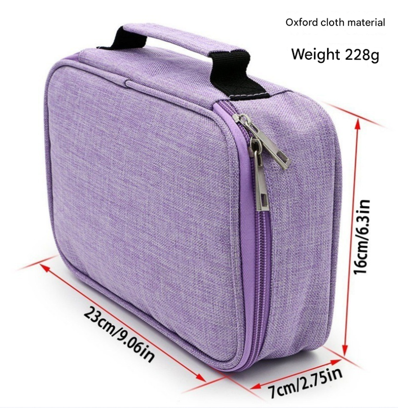 Blue Large Capacity 72-Slot Pencil Case - Multi-functional Oxford Cloth view 2