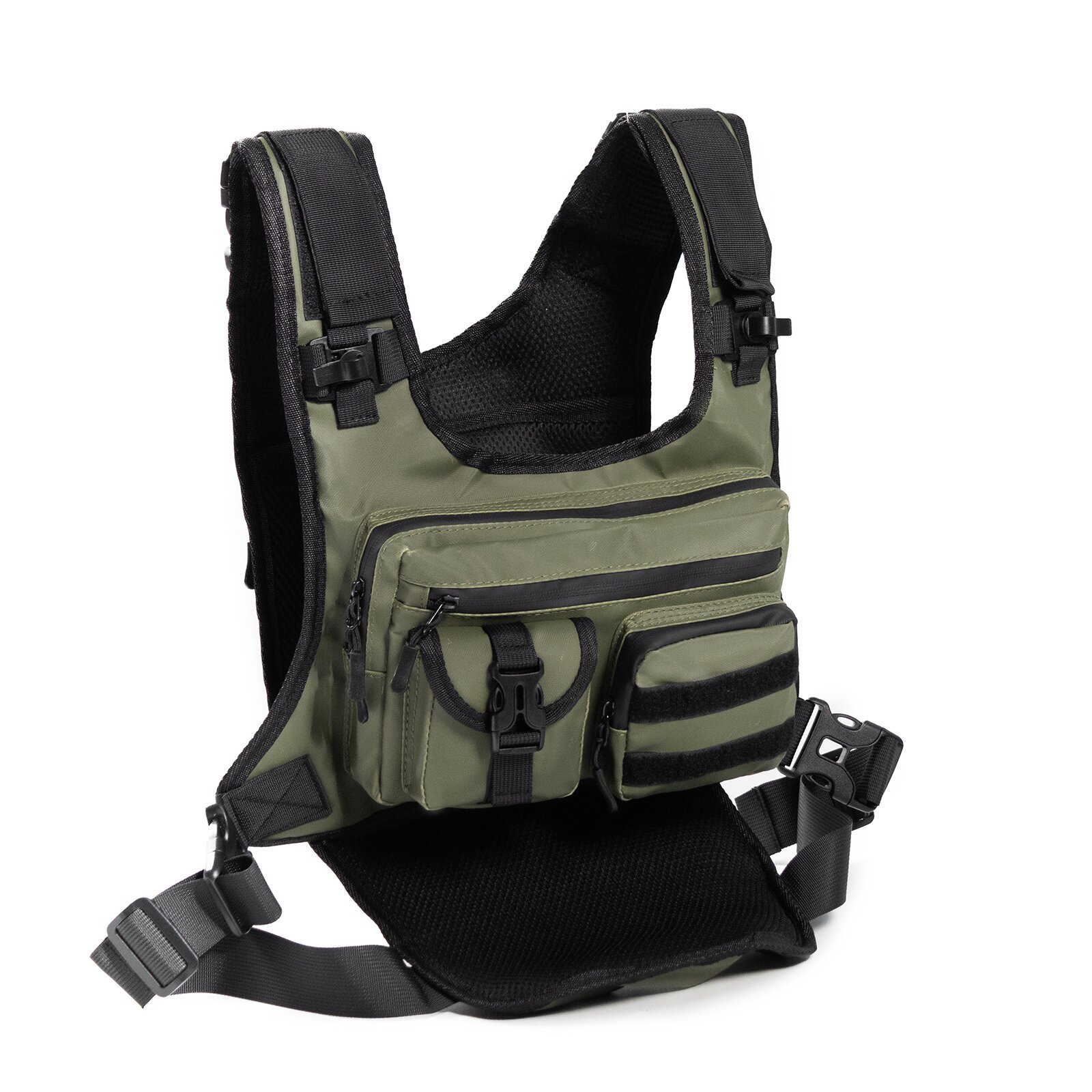 Green Outdoor Tactical Chest Bag - CS Running Hydration Sports Chest Pack for