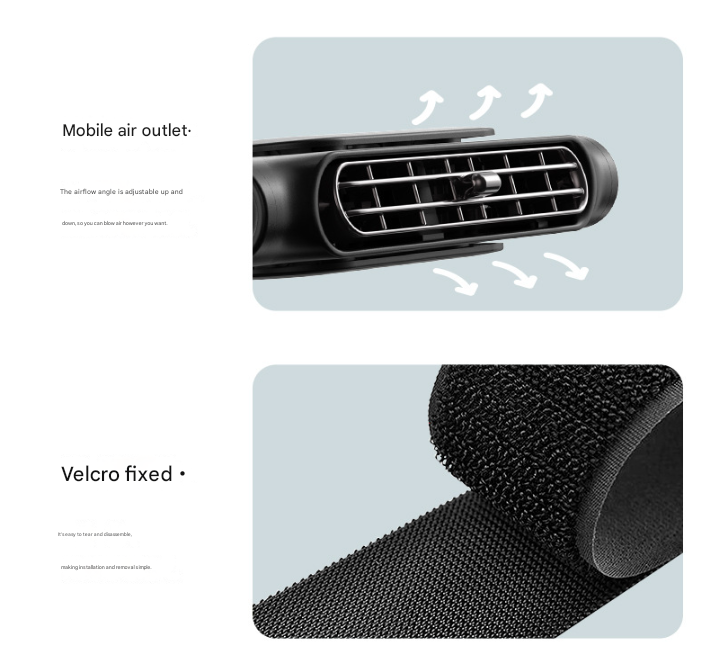 Black Car Seat Headrest Fan - USB Powered Bladeless Rear Seat Fan for Vehicle view 4