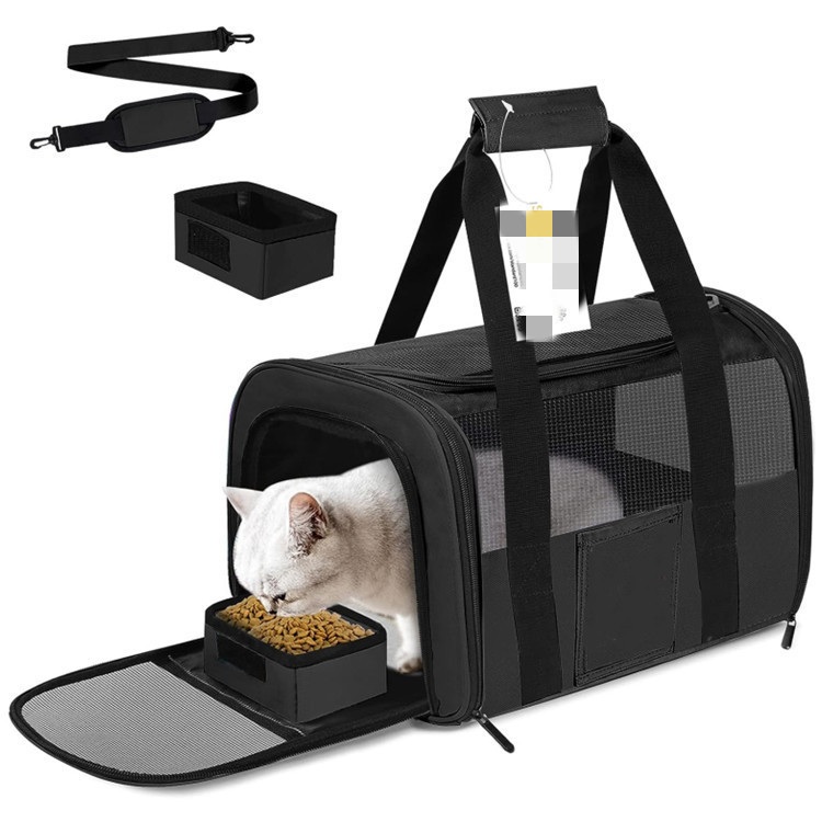 Black Large Cat & Small Dog Carrier - Soft-Sided — image 1